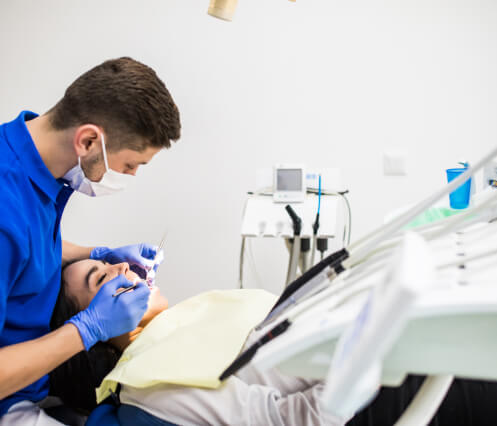 dentist working on patient